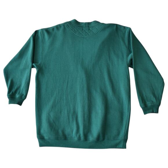 Vintage Teal Button-Up Cardigan Unisex – Size Medium, Cozy and Preppy - Picture 5 of 6